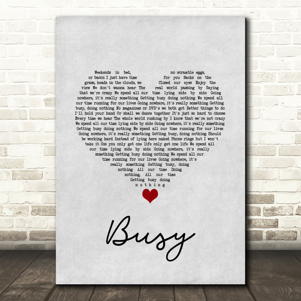 Olly Murs Busy Grey Heart Song Lyric Quote Music Poster Print