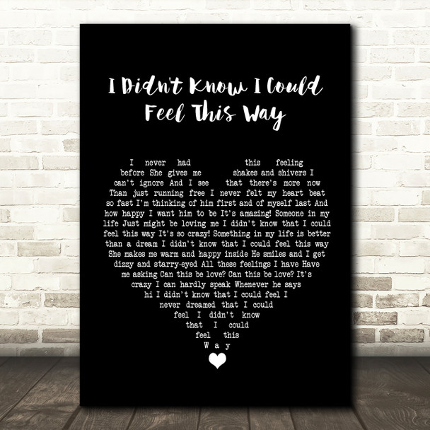 Lady & The Tramp 2 I Didn't Know I Could Feel This Way Black Heart Song Lyric Wall Art Print