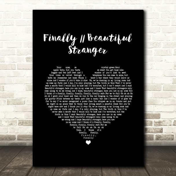 Halsey Finally Beautiful Stranger Black Heart Song Lyric Wall Art Print