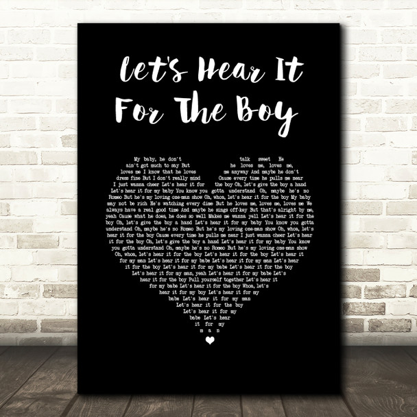 Deniece Williams Let's Hear It For The Boy Black Heart Song Lyric Wall Art Print