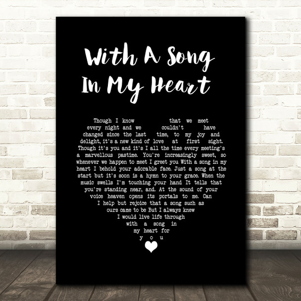 Ella Fitzgerald With A Song In My Heart Black Heart Song Lyric Wall Art Print