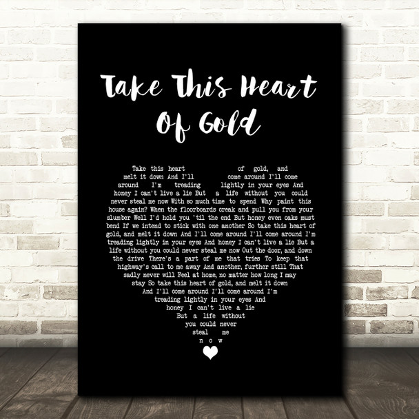 Mandolin Orange Take This Heart Of Gold Black Heart Song Lyric Wall Art Print