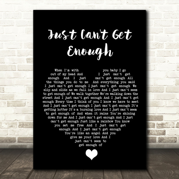 Depeche Mode Just Can't Get Enough Black Heart Song Lyric Wall Art Print