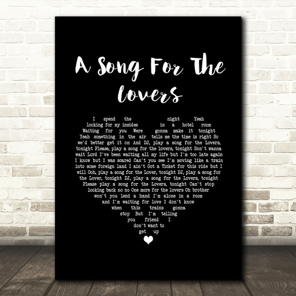 Richard Ashcroft A Song For The Lovers Black Heart Song Lyric Wall Art Print