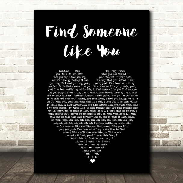 Snoh Aalegra Find Someone Like You Black Heart Song Lyric Wall Art Print