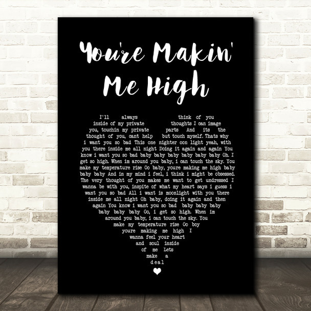 Toni Braxton You're Makin' Me High Black Heart Song Lyric Wall Art Print
