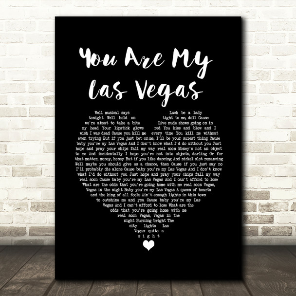 Red Wanting Blue You Are My Las Vegas Black Heart Song Lyric Wall Art Print