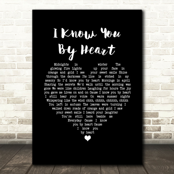 Eva Cassidy I Know You By Heart Black Heart Song Lyric Wall Art Print