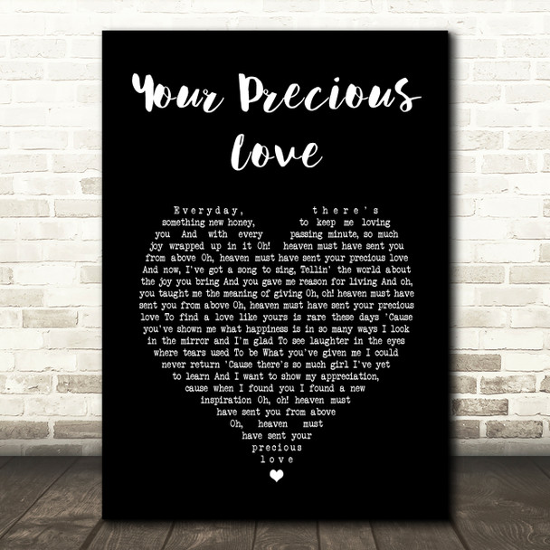 Erykah Badu and D'angelo Your Precious Love Black Heart Song Lyric Wall Art Print