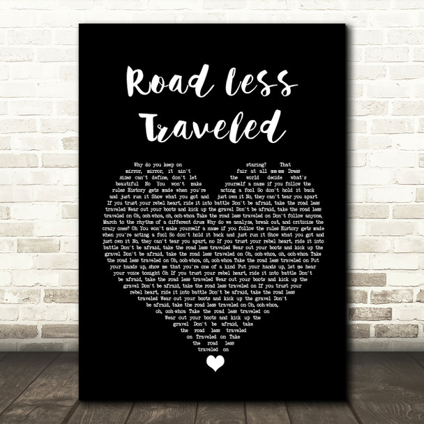 Lauren Alaina Road Less Traveled Black Heart Song Lyric Wall Art Print