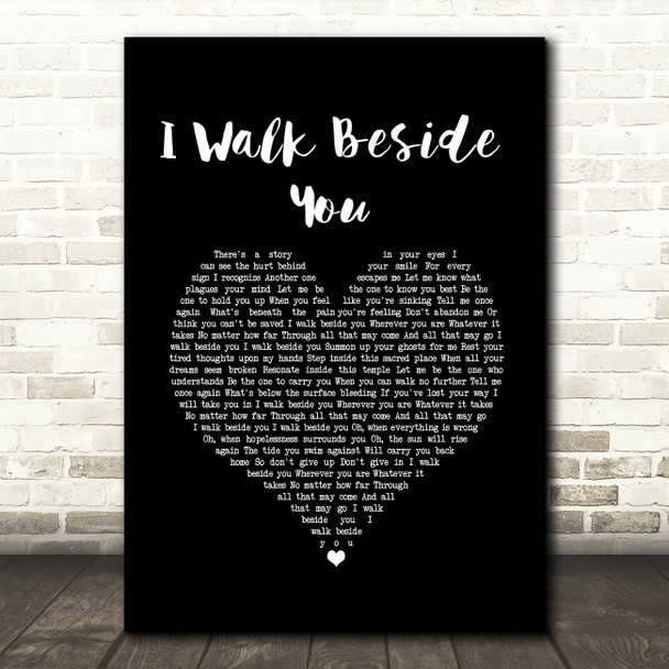 Dream Theater I Walk Beside You Black Heart Song Lyric Wall Art Print