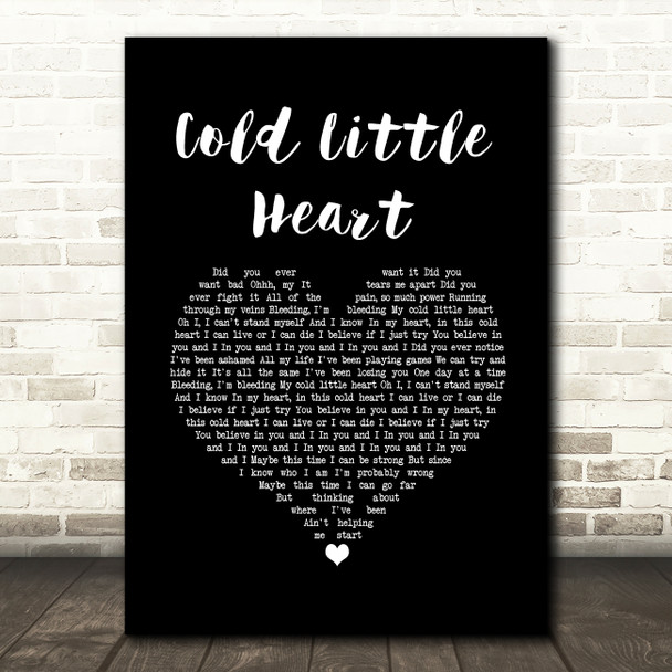 Michael Kiwanuka Cold Little Heart Black Heart Song Lyric Wall Art Print