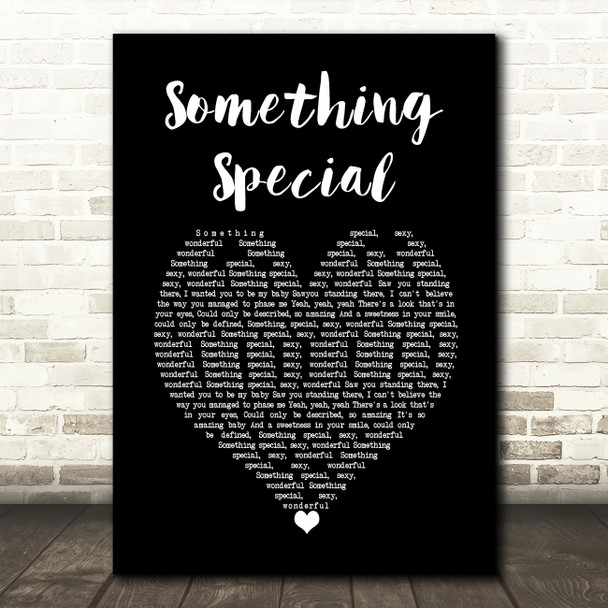 Miguel Campbell Something Special Black Heart Song Lyric Wall Art Print