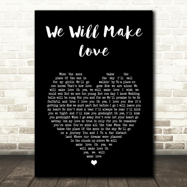 Russ Hamilton We Will Make Love Black Heart Song Lyric Wall Art Print