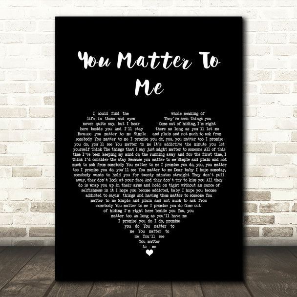 Drew Gehling & Jessie Mueller You Matter To Me Black Heart Song Lyric Wall Art Print