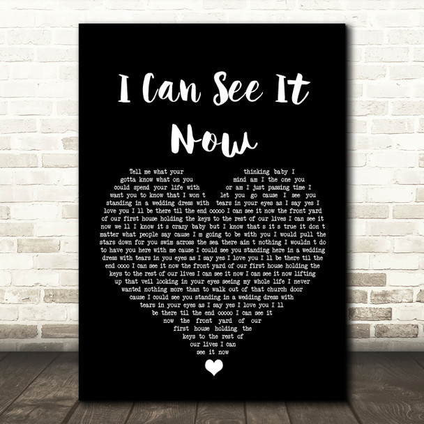 Kenzie Wheeler I Can See It Now Black Heart Song Lyric Wall Art Print