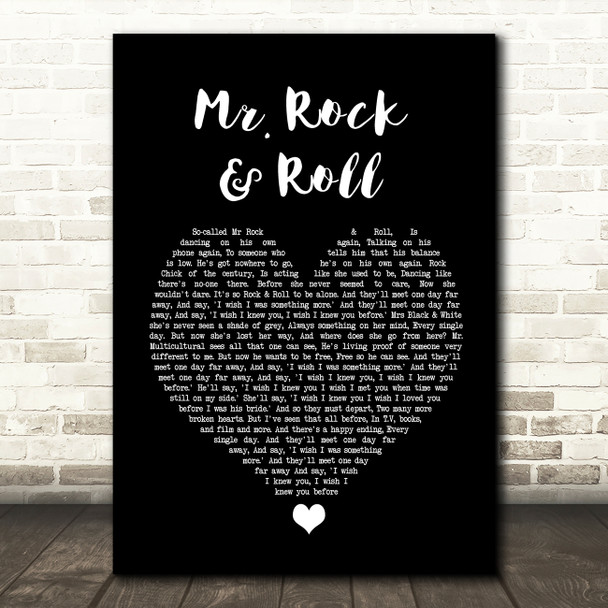 Amy Macdonald Mr. Rock & Roll Black Heart Song Lyric Wall Art Print