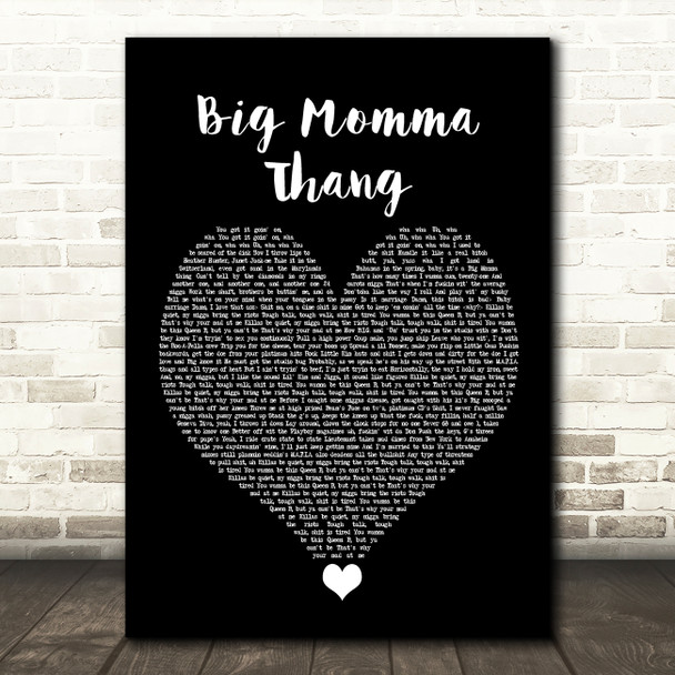 Lil' Kim Big Momma Thang Black Heart Song Lyric Wall Art Print