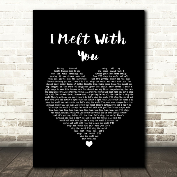 Modern English I Melt With You Black Heart Song Lyric Wall Art Print