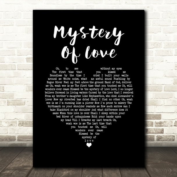 Sufjan Stevens Mystery Of Love Black Heart Song Lyric Wall Art Print