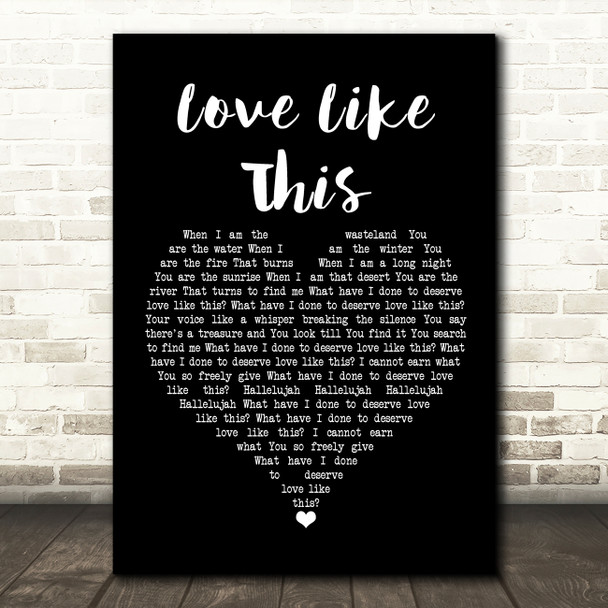 Lauren Daigle Love Like This Black Heart Song Lyric Wall Art Print