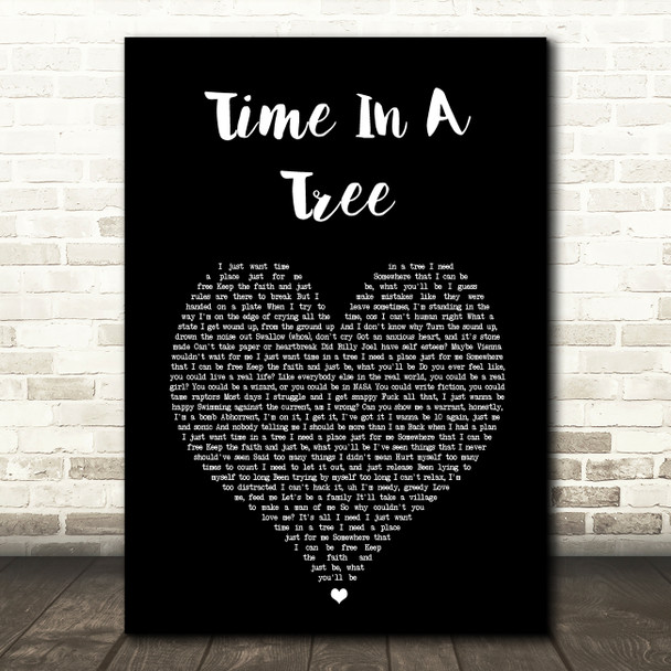 Raleigh Ritchie Time In A Tree Black Heart Song Lyric Wall Art Print