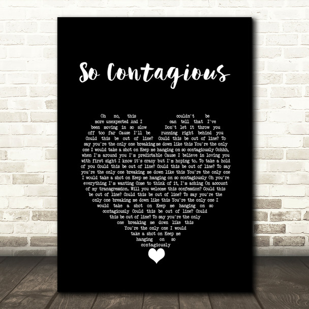 Acceptance So Contagious Black Heart Song Lyric Wall Art Print