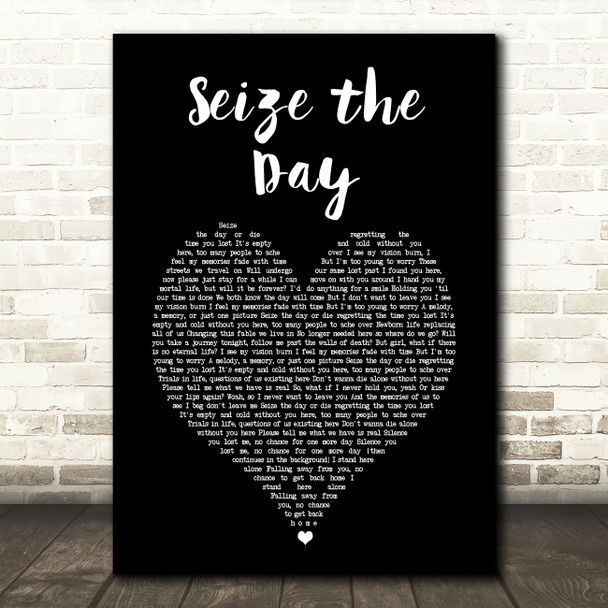 Avenged Sevenfold Seize the Day Black Heart Song Lyric Wall Art Print