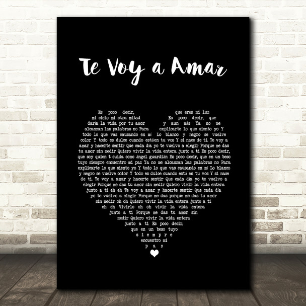 Axel Te Voy a Amar Black Heart Song Lyric Wall Art Print