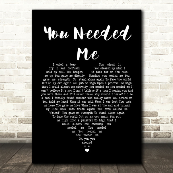 Boyzone You Needed Me Black Heart Song Lyric Wall Art Print