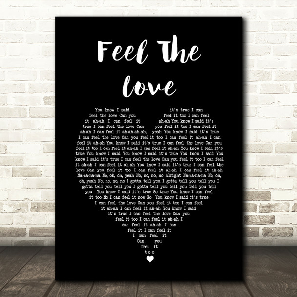 Rudimental Feel The Love Black Heart Song Lyric Wall Art Print