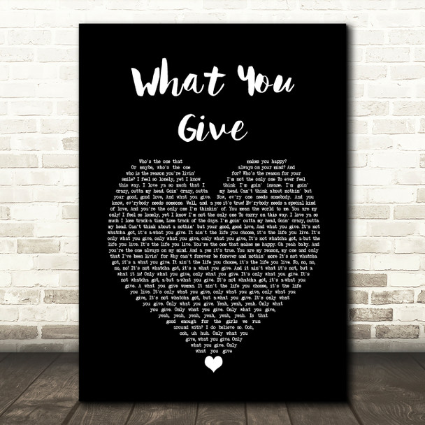 Tesla What You Give Black Heart Song Lyric Wall Art Print