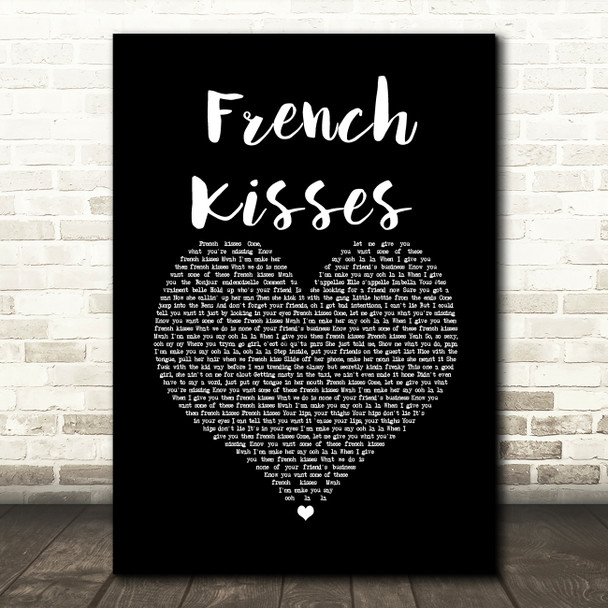 ZieZie feat. Aitch French Kisses Black Heart Song Lyric Wall Art Print