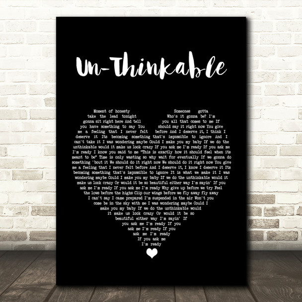 Alicia Keys Un-Thinkable Black Heart Song Lyric Wall Art Print