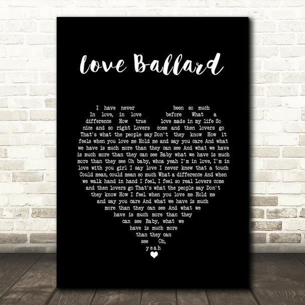 George Benson Love Ballard Black Heart Song Lyric Wall Art Print