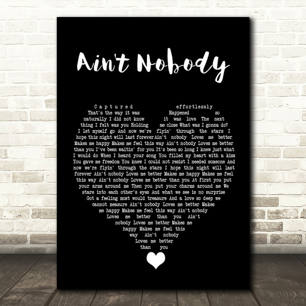 Jasmine Thompson Ain't Nobody Black Heart Song Lyric Wall Art Print