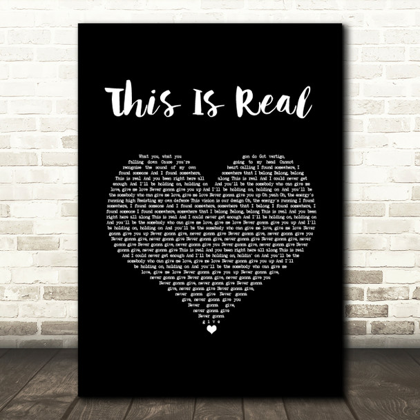 Jax Jones & Ella Henderson This Is Real Black Heart Song Lyric Wall Art Print