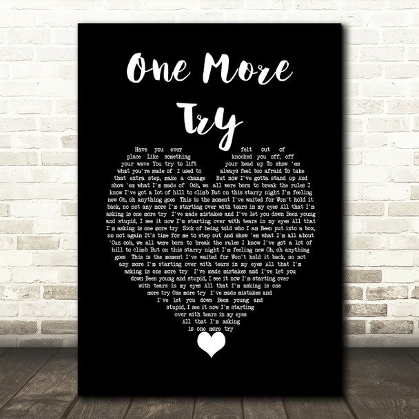 Jessie J One More Try Black Heart Song Lyric Wall Art Print