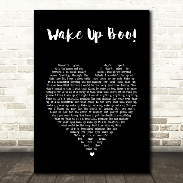 The Boo Radleys Wake Up Boo! Black Heart Song Lyric Wall Art Print