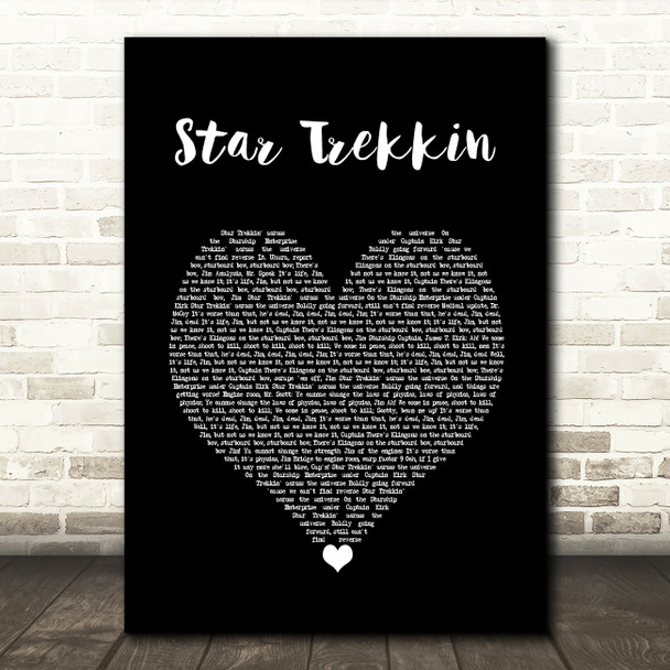 The Firm Star Trekkin Black Heart Song Lyric Wall Art Print