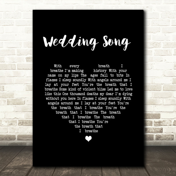 Yeah Yeah Yeahs Wedding Song Black Heart Song Lyric Wall Art Print