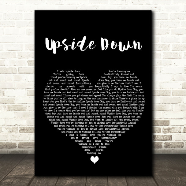 Diana Ross Upside Down Black Heart Song Lyric Wall Art Print
