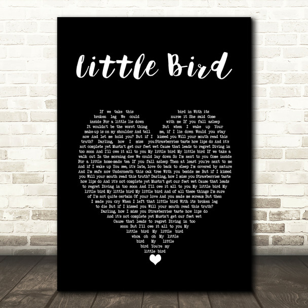Ed Sheeran Little Bird Black Heart Song Lyric Wall Art Print
