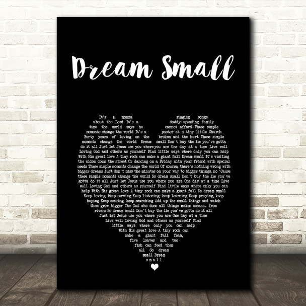 Josh Wilson Dream Small Black Heart Song Lyric Wall Art Print