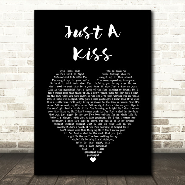 Lady Antebellum Just A Kiss Black Heart Song Lyric Wall Art Print