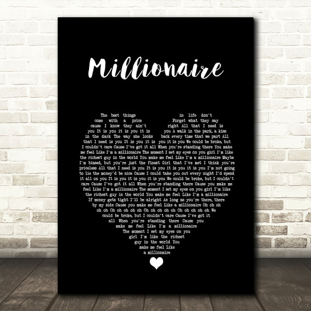 Scouting For Girls Millionaire Black Heart Song Lyric Wall Art Print