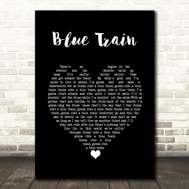 Johnny Cash Blue Train Black Heart Song Lyric Wall Art Print