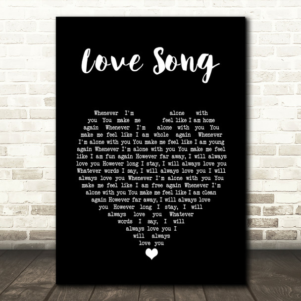 311 Love Song Black Heart Song Lyric Wall Art Print