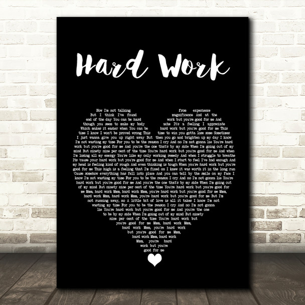 Ella Henderson Hard Work Black Heart Song Lyric Wall Art Print