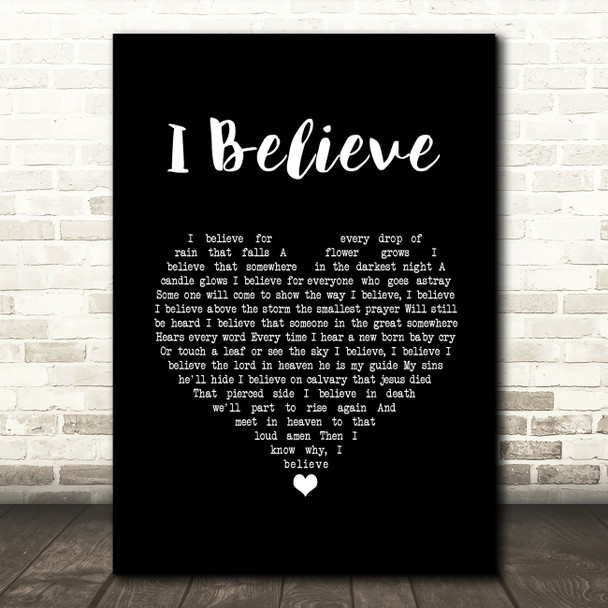 Frankie Laine I Believe Black Heart Song Lyric Wall Art Print